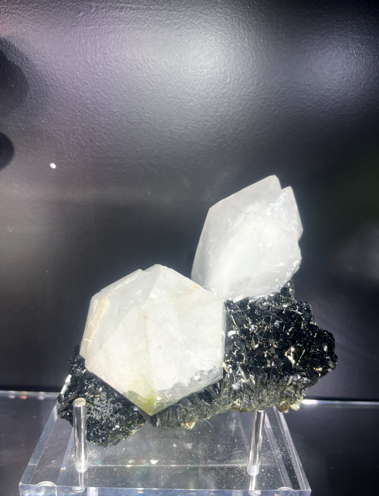 Quartz on Tourmaline